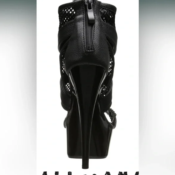 Ellie Shoes - Black strappy mesh stilettos - pole dancing shoes - size 9 - Picture 4 of 4